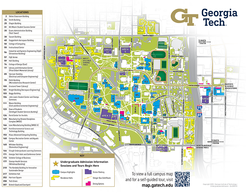 A map of Georgia Tech’s Campus.