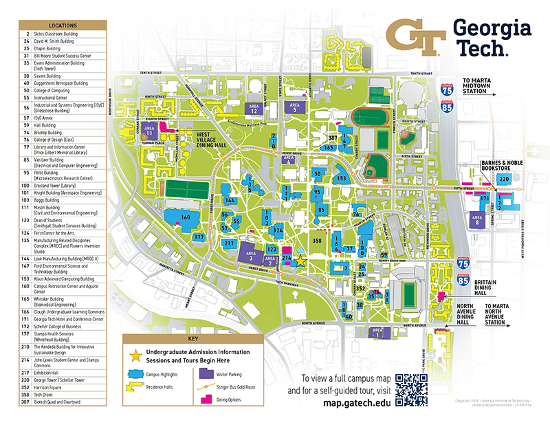 A map of Georgia Tech’s Campus.