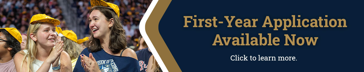 A banner linking info on First Year application.