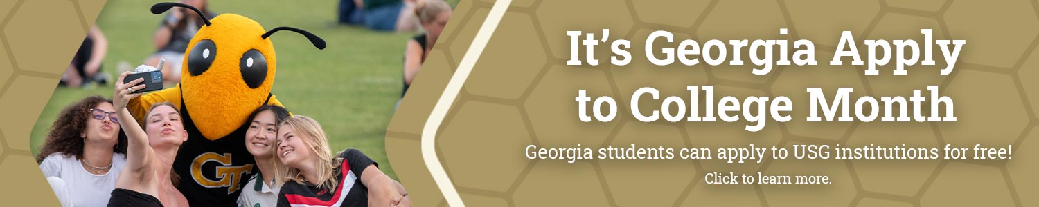 A banner linking to Georgia Apply to College Month.