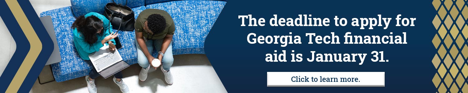 A banner linking to an learn more about financial aid deadlines.
